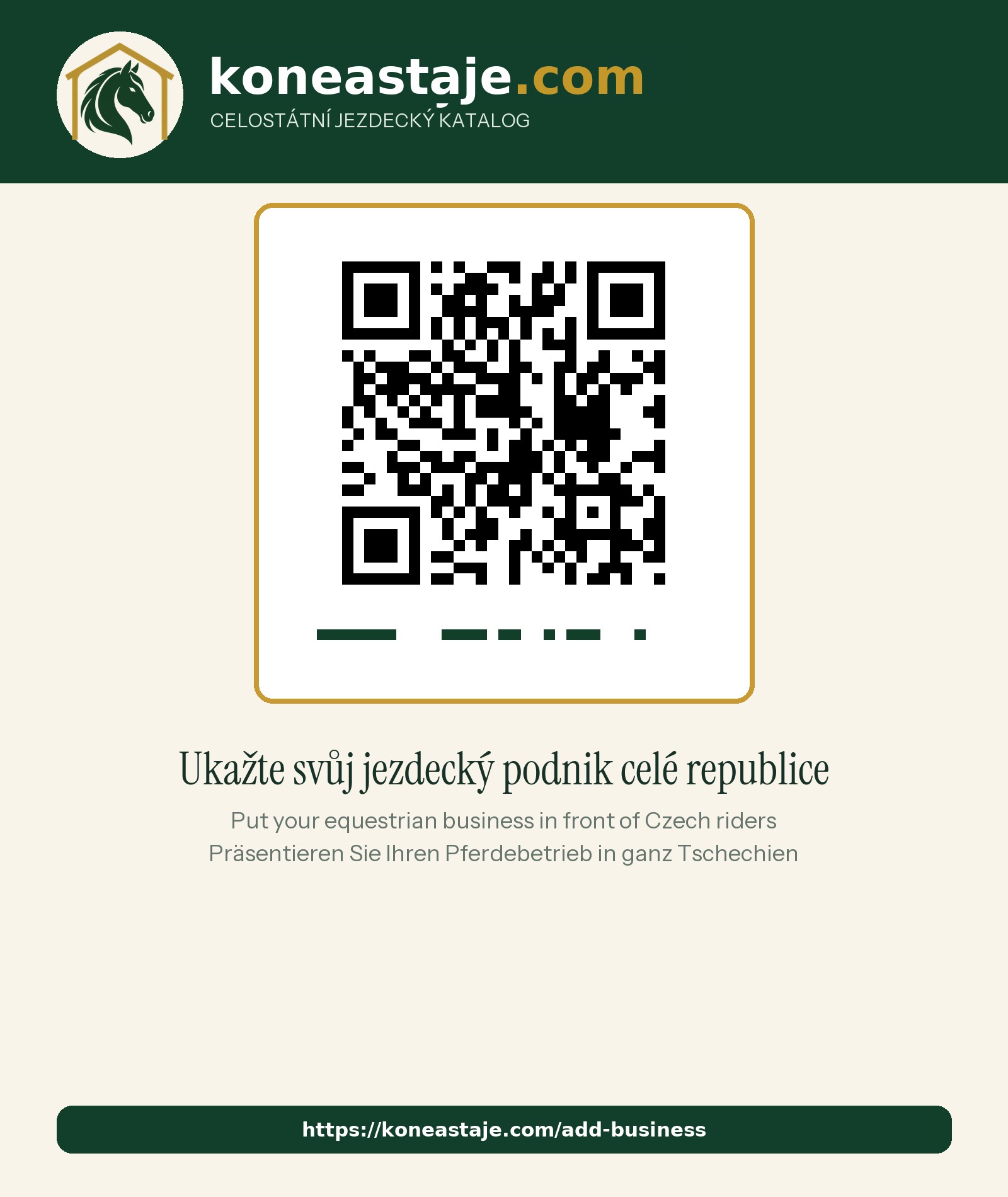 Ukažte svůj jezdecký podnik celé republice